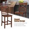 Costway Set of 4 Bar Stools 24'' Counter Height Chairs w/ Rubber Wood Legs Walnut